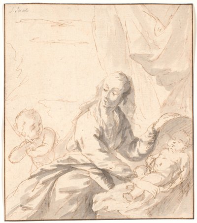 Maria med Jesusbarnet i vuggen og Johannes av Jens Juel