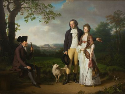 Niels Ryberg med sin sønn Johan Christian og hans svigerdatter Engelke, født Falbe, 1797 av Jens Juel