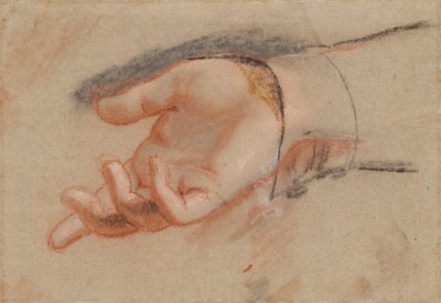 Pastellstudie til en utstrakt hånd av Jens Juel