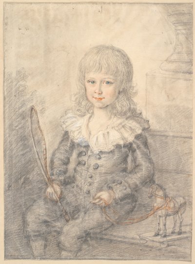 Portrett av gutt med en lekehest av Jens Juel