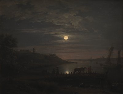 Krysset over Lillebeltet ved Snoghøj. Måneoppgang av Jens Juel