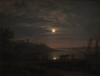 Krysset over Lillebeltet ved Snoghøj. Måneoppgang av Jens Juel