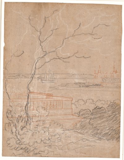 Utsikt fra Marienlyst over Kronborg av Jens Juel