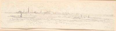 Utsikten over København sett fra Frederiksberg-bakken. Bakgrunnsstudie for et portrett av Frederik den Sjette som kronprins av Jens Juel