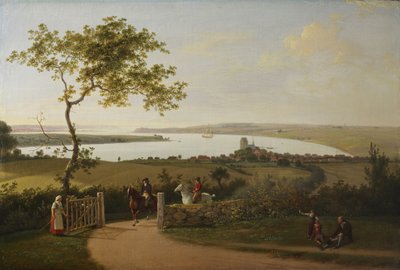 Utsikt over Lillebælt (Lillebælt) fra en høyde ved Middelfart av Jens Juel