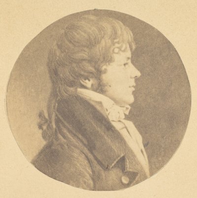 Mezzotint-portrett av en ung mann i profil, fra The St. Memin Collection of Portraits, 1862. av Jeremiah Gurney