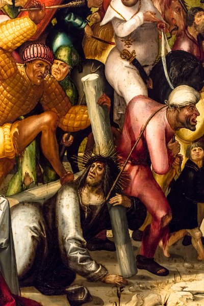 Korsbæring, ca. 1515 (tempera og olje på bartre) av Jerg Ratgeb