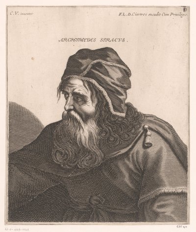 Portrett av Archimedes Archimedes Syracuse. (tittel på objekt) Byster av filosofer og konger (serietittel) av Jerôme David (attributed to)