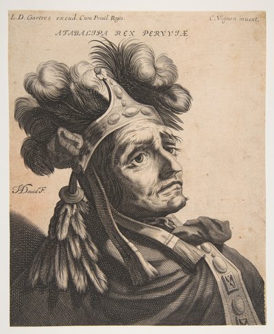 Atabalipa, konge av Peru, ca. 1634-37. av Jerôme David