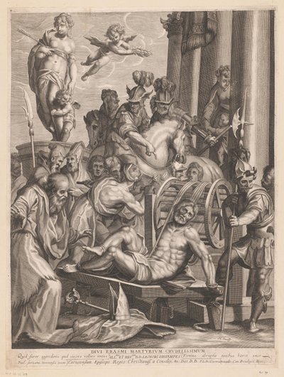 Martelaarschap van H. Erasmus Gudenes grusomste martyrium Erasmus. (tittel på objekt) av Jerôme David