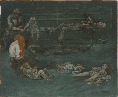 Parkbenk om natten, 1909. av Jerome Myers