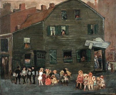 Det gamle huset, ca. 1910 (olje på lerret) av Jerome Myers