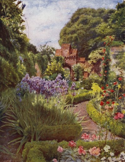 Fulham, Gateway between Walled Garden and Grounds (farge litho) av Jessie MacGregor