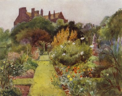 Physicke Garden, Chelsea, View of Garden (farge litho) av Jessie MacGregor
