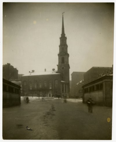 Park St Church, Boston, messe, USA, ca. 1902-10 (foto av gelatinsølv) av Jessie Tarbox Beals