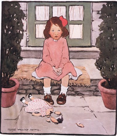 Et knust hode og hjerte (farge litho) av Jessie Willcox Smith