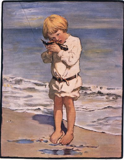 Billy boys oppdagelse var en måke, med en skadet vinge (farge litho) av Jessie Willcox Smith