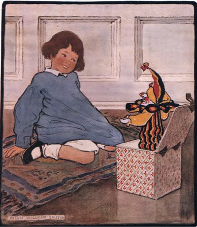 Helt siden han hadde vært en liten gutt, tenkte han hvor gøy det ville være om Jack ville dukke opp og rope "Hei Frank!" (farge litho) av Jessie Willcox Smith
