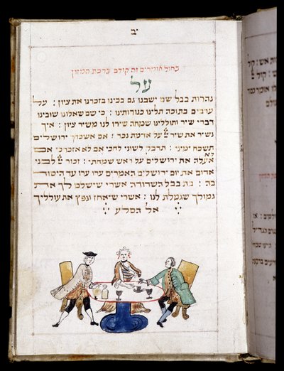 Bønnebok (12,7 x 8,8 cm) Bambeg 1773. Ved slutten av bønn for neo (Nymånedagen) - Jødisk museum i Basel, Sveits. av Jewish School