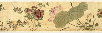 Ett hundre blomster, 1629 (farge på silke) av Jiayan Chen