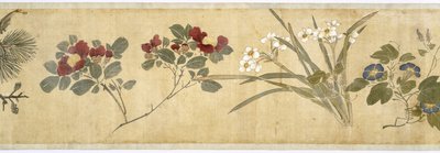One Hundred Flowers, tidlig på 1600-tallet (malt silke) (detalj: se også 207347-58) av Jiayan Chen