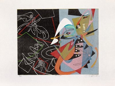Natt og dag, 2016 (tresnitt) av Jim Monson