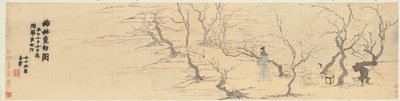 Søker inspirasjon blant plommeblomstene, 1761 av Jin Nong
