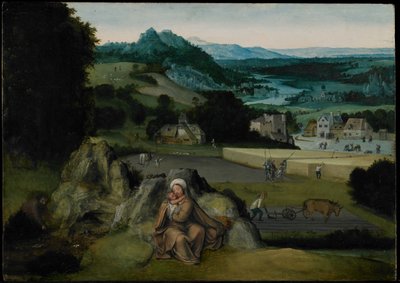 The Rest on the Flight into Egypt (The Miraculous Field of Wheat) ca. 1518-24 (olje på panel) av Joachim (workshop of) Patinir