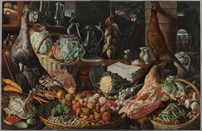 Kjøkkenscene med Kristus i Emmaus av Joachim Beuckelaer