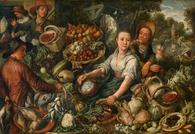 Grønnsaksmarked (olje på panel) av Joachim Beuckelaer