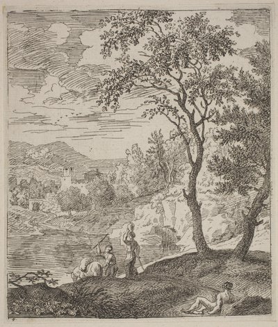 Landskap på måte av Poussin av Joachim Franz Beich