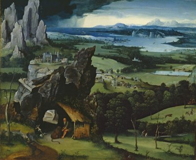Landskap med Saint Jerome av Joachim Patinir
