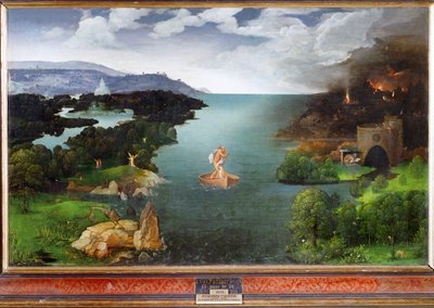 Landskap med Karon som krysser Styx, ca. 1515–1524 (olje på tre) av Joachim Patinir