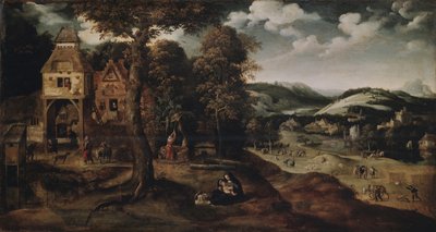 Landskap med flukten til Egypt, ca 1524 av Joachim Patinir