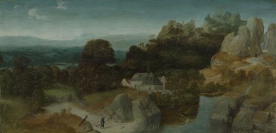 Landskap med fristelsen til Sankt Antonius Abbot, ca. 1510 (olje på panel) av Joachim Patinir