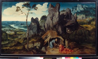 Sankt Hieronymus i ørkenen maleri av Joachim Patinir (1485-1524) av Joachim Patinir