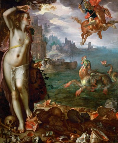 Perseus frigjør Andromeda av Joachim Wtewael or Utewael