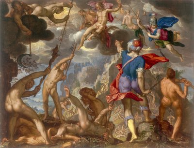 Kampen mellom gudene og kjempene, ca. 1608 av Joachim Wtewael or Utewael