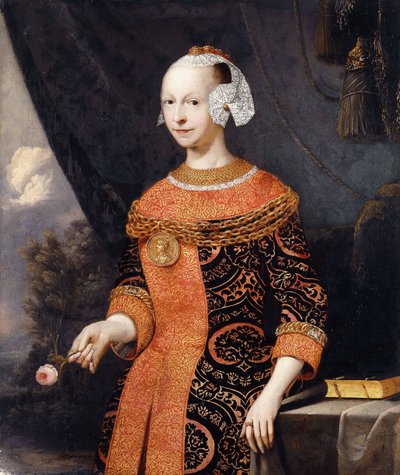Portrett av en dame, identifisert som Anne, Marquise de Basville, av Joachim or Luhne Luhn