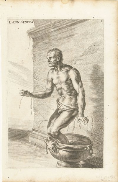 Seneca, gravert av Richard Collin av Joachim von (after) Sandrart