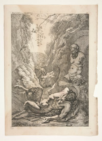 Satyr og Silenos, fra Ancient Sculptures Admired av Joachim von Sandrart