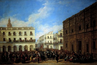 Prosesjon under den hellige uke i Sevilla, 1853 (oljemaleri) av Joachin Dominguez Becquer