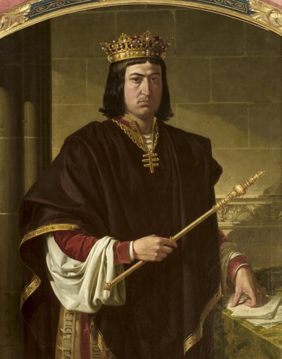 Portrett av kong Ferdinand II av Aragon (1452-1516) av Joachin Dominguez Becquer