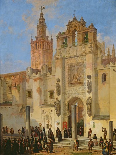 Religiøs prosesjon i Sevilla av Joachin Dominguez Becquer