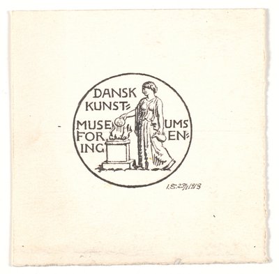 Utkast til vignett for Danske Museers Kunstforening av Joakim Frederik Skovgaard