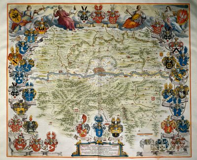 Frankfurt og dets territorium, bind III, Atlas Maior, av Joan Blaeu (1596-1673), kobberstikk, Amsterdam av Joan Blaeu