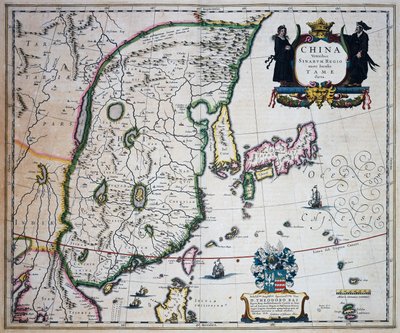 Kart over Kina, av Joan Blaeu (1596-1673) av Joan Blaeu