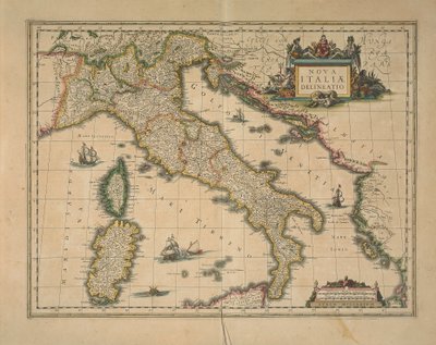 Kart over Italia av Joan Blaeu av Joan Blaeu