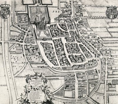 Kart over Racconigi, gravering av Joan Blaeu (1596-1673), Italia av Joan Blaeu