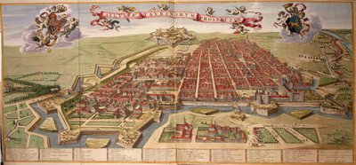 Kart over Torino av Joan Blaeu, fra Theatrum Savoy av Joan Blaeu